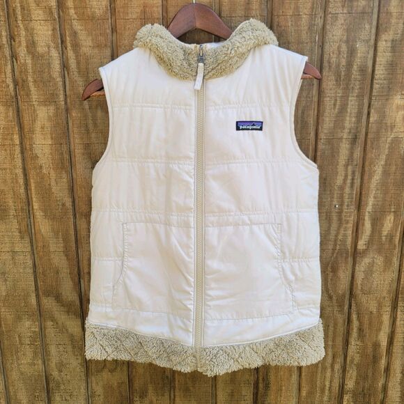 Patagonia Reversible Teddy Bear Sherpa Hooded Vest Womens Size M - Picture 5 of 13